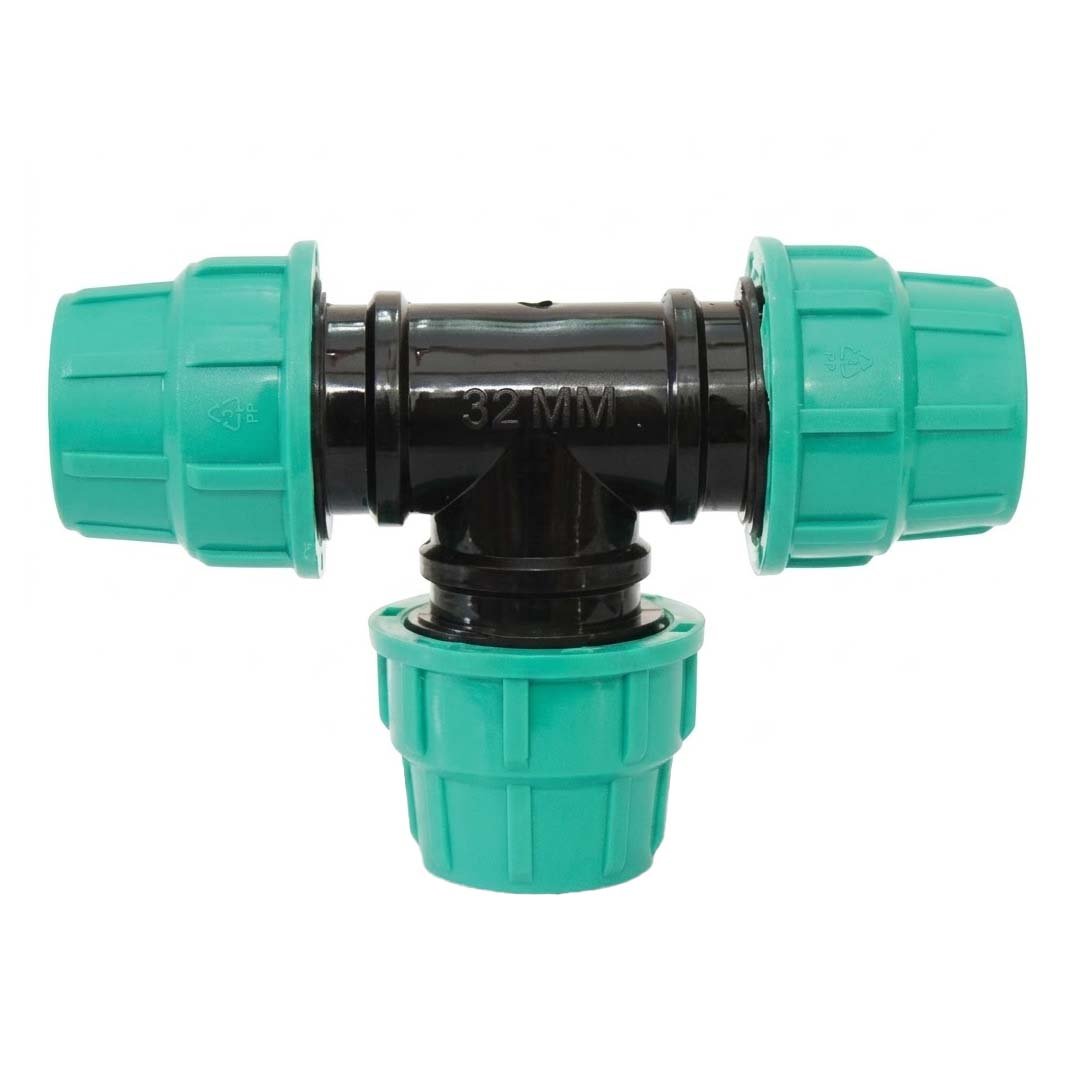HDPE Compression Equal Tee Fitting (32mm to 63mm Sizes) — Drip Irrigation System