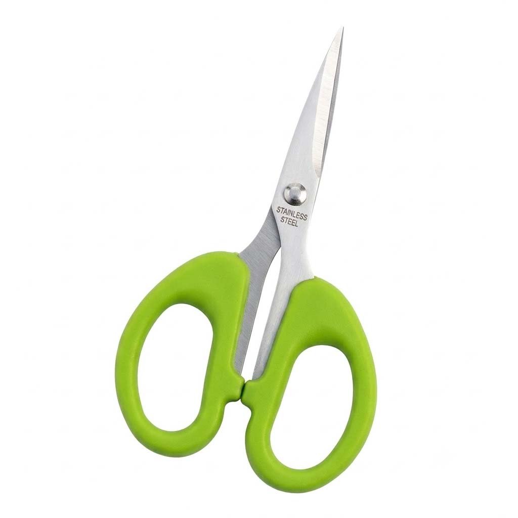 Craft Scissors (5 Inch) – Stainless Steel Blades with Ergonomic Green Comfort Grip — Gardening Tools